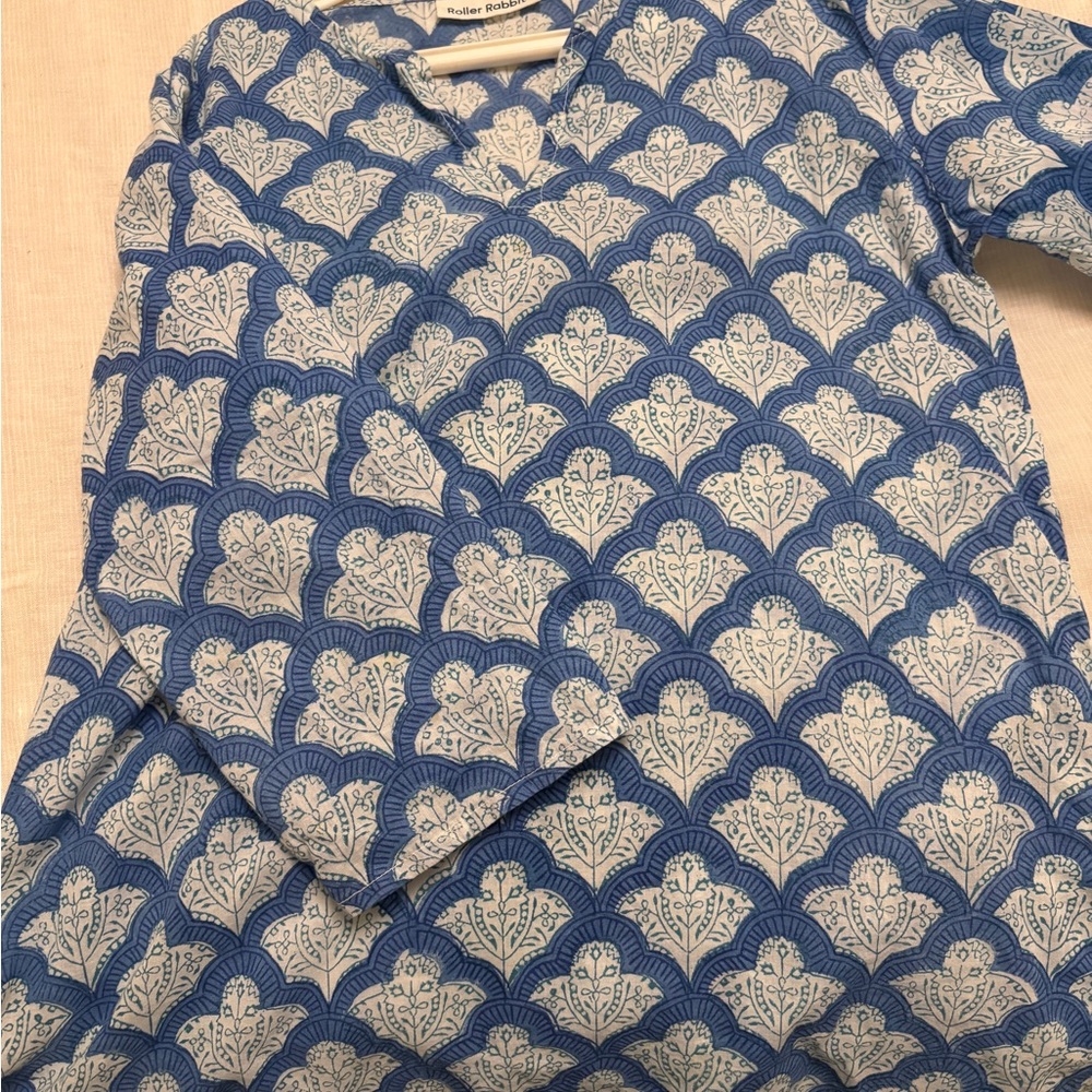 Roller Rabbit Blue and White Kids Swim Coverup
